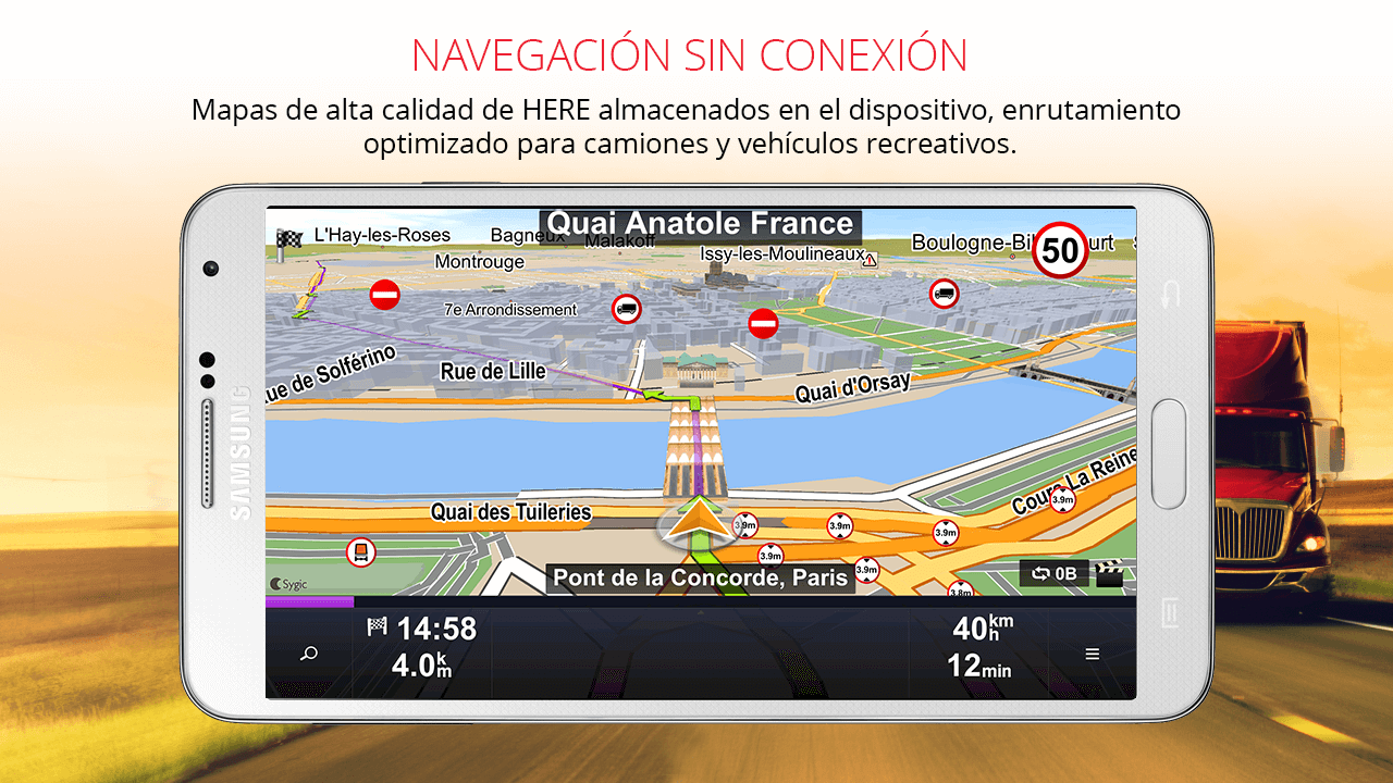 Android application Sygic Truck & RV Navigation screenshort