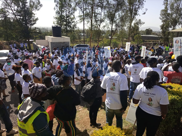 UDA supporters at the Nakuru ASK showground for the UDA mega rally.
