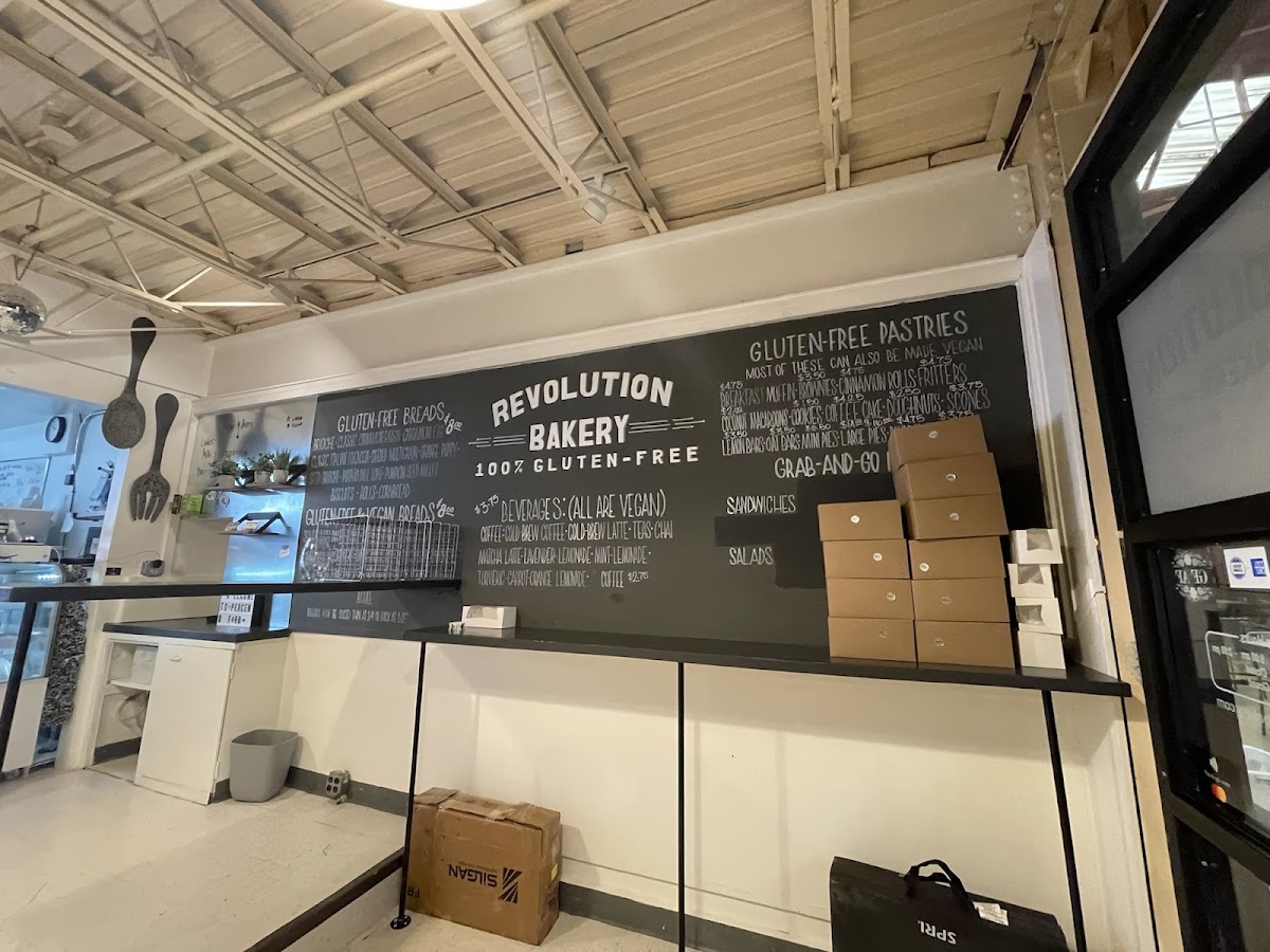 Revolution Bakery gluten-free menu