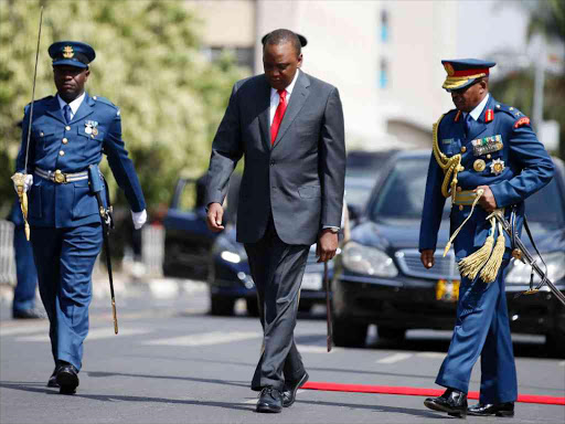 President Uhuru Kenyatta when he arrived in Parliament ahead of his State of the Nation address on March 31, 2016. /JACK OWUOR