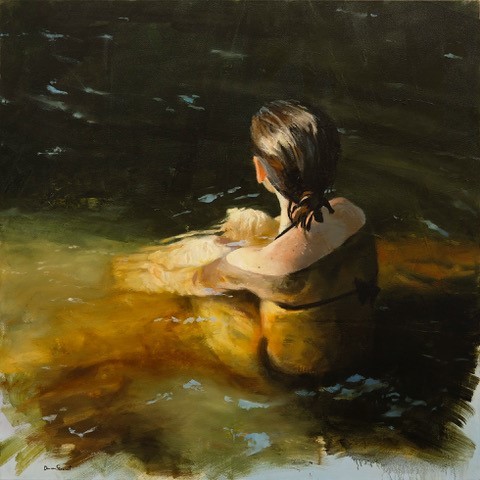 Duncan Stewart, Pondering Life's Ebb & Flow, Oil On Canvas, 100cm X 100cm.