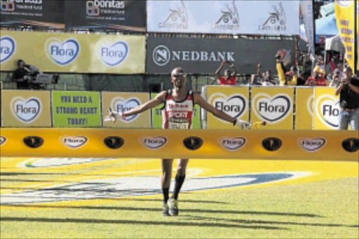 FOREIGN REIGN OVER: Comrades Marathon winner Ludwick Mamabolo. Photo: Thuli Dlamini