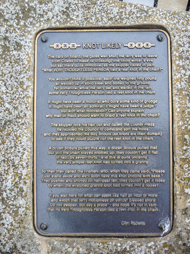 Amusing poem about a knot in the chain link ferry! © Copyright Christine Matthews and licensed for reuse under this Creative Commons Licence . Submitted via Geograph