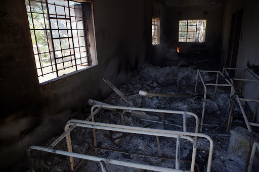 Desks are left burnt to ashes at Maligana Wilson Secondary School in Mashau on April 03, 2016 in Limpopo, South Africa. About 17 schools in the area were burnt down in the Malamulele-Vuwani area, allegedly by disgruntled residents protesting against demarcation. File photo.