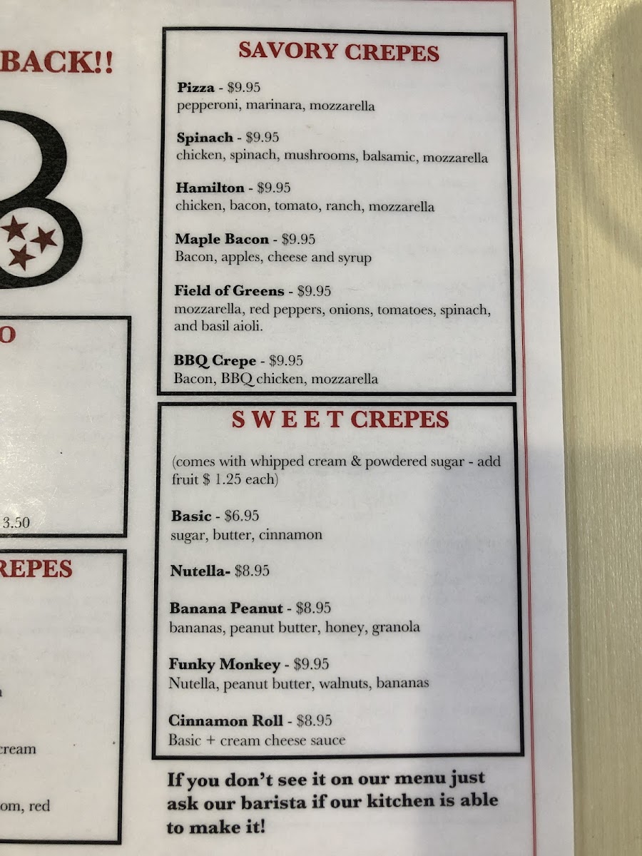 Any of their crepes can be made GF!