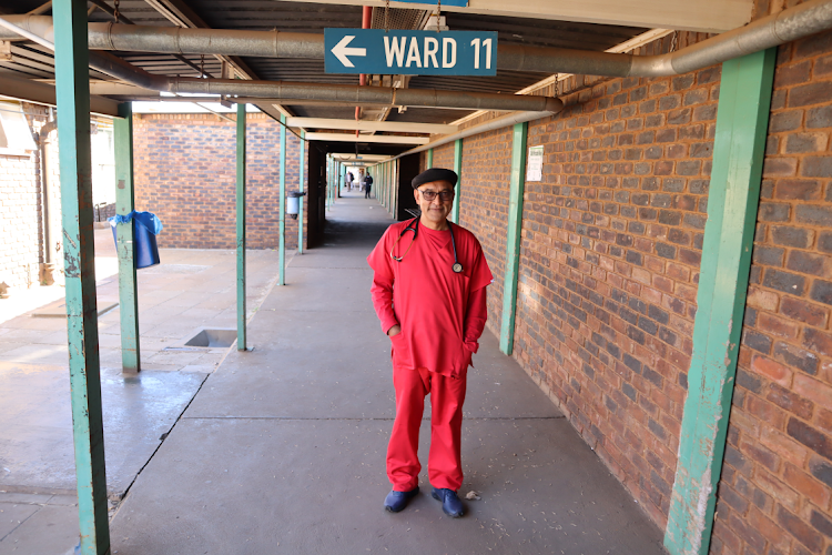 At Tshepong, everyone knows that in his fire-engine red scrubs, Ebrahim Variava means business. Picture: Sean Christie