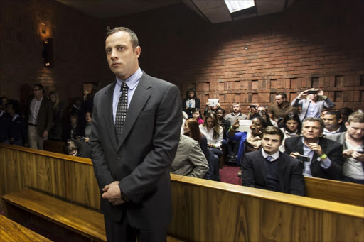 Oscar Pistorius was found guilty of culpable homicide for the murder of his girlfriend Reeva Steenkamp on Valentines Day last year. Pistorius claims he mistook Steenkamp for an intruder and is still to be sentenced. File photo