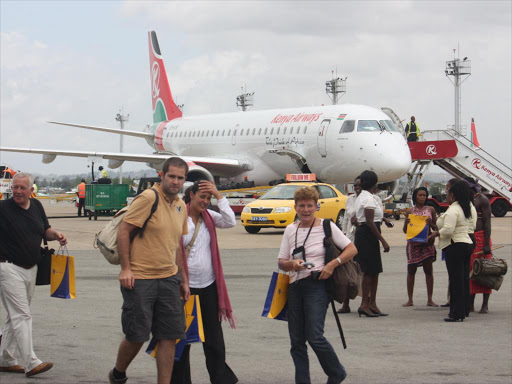 Kenya Airways plane at the Moi International Airport