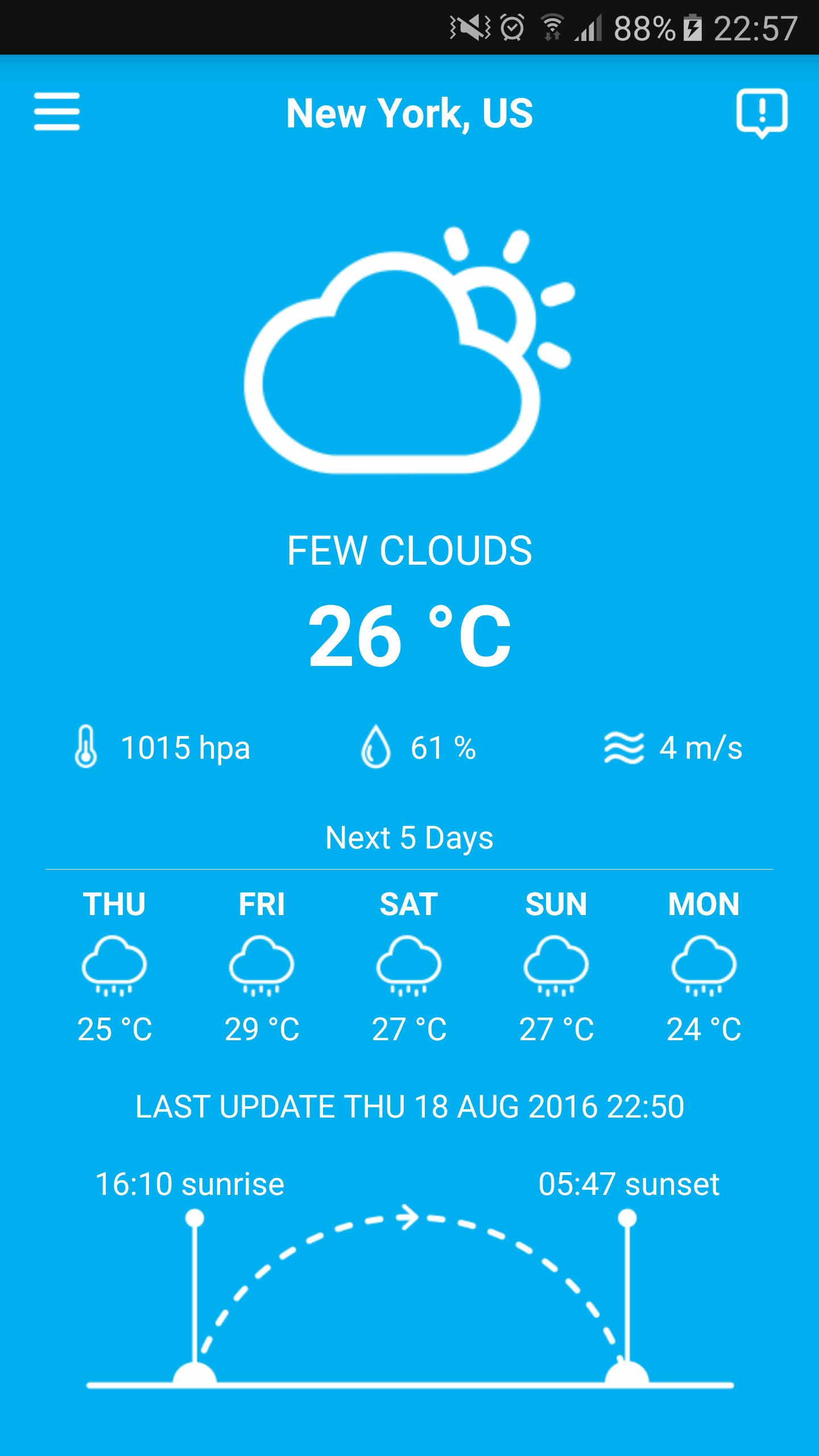Android application New York City Weather Forecast screenshort