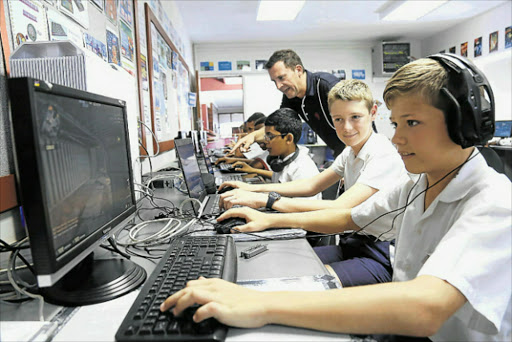 GAME ON: Hudson Park Primary Grade 7 pupil Caden Marriott playing Counter Strike during an e-sport session yesterday Picture: MARK ANDREWS