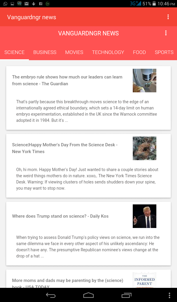 Android application Vanguardngr news screenshort