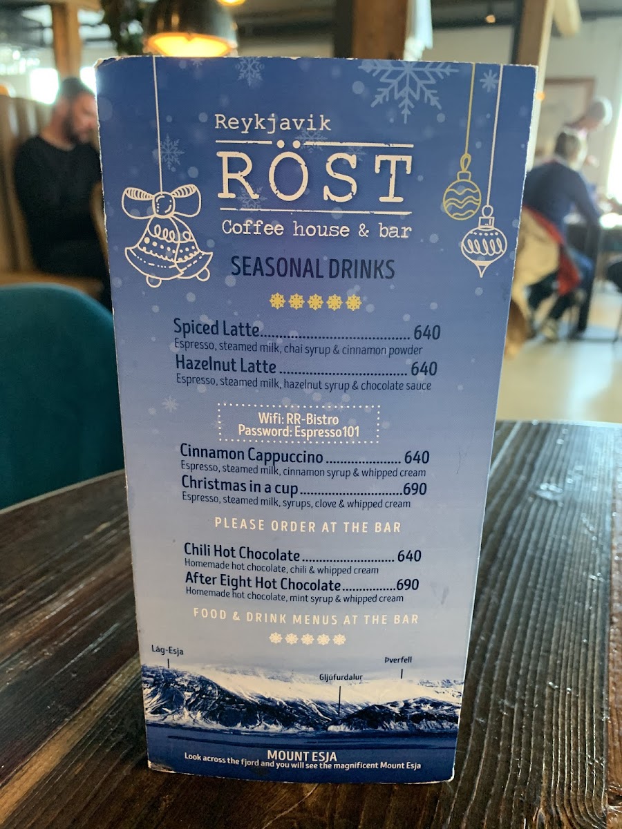 Reykjavík Röst gluten-free menu