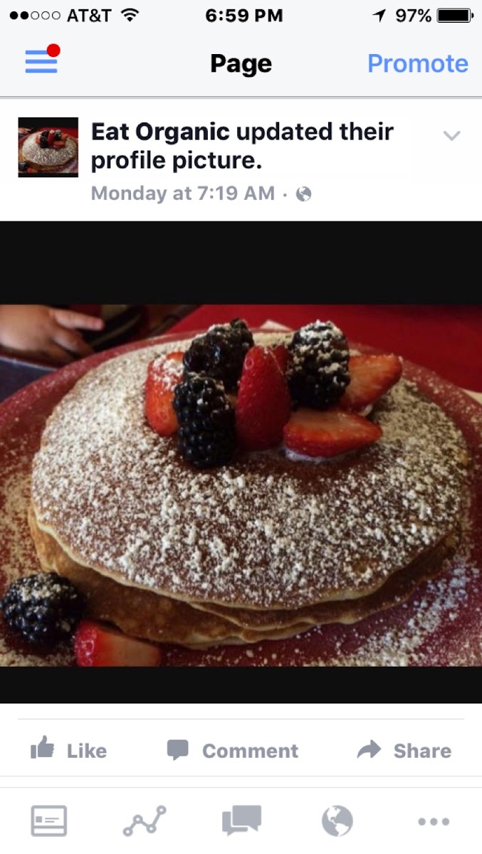 Gluten free pancakes with Organic
Berries