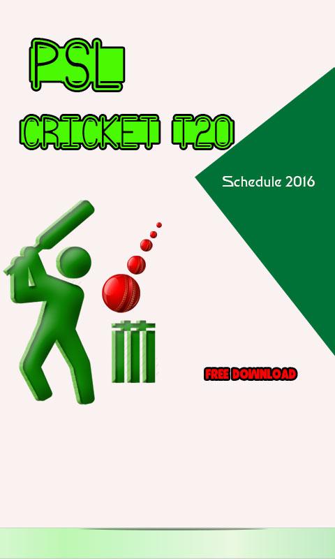 Android application PSL:Cricket T20 Schedule 2016 screenshort