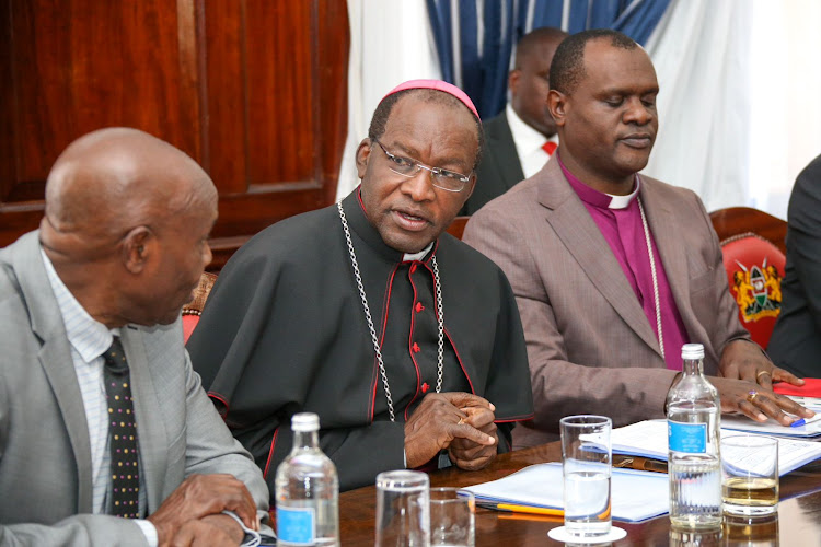 Archbishop Martin Kivuva at the State House during a meeting with President William Ruto on February 7,2023.