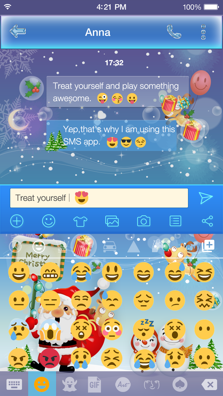 Android application Merry Christmas emoji Keyboard screenshort
