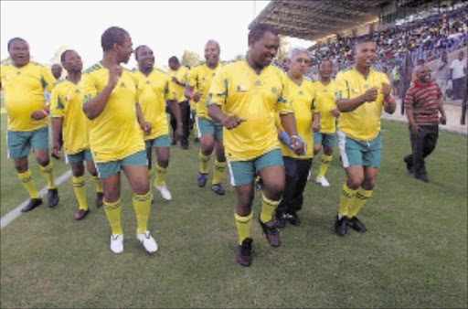 WE'RE READY: KwaZulu-Natal Premier Zweli Mkhize leads his team of provincial cabinet members at the official opening of the Harry Gwala Stadium in Pietermaritzburg yesterday. Pic: Master Masonkuthu. 04/02/2010. © Sowetan.