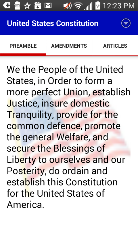 Android application United States Constitution Pro screenshort