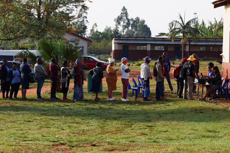 People queue to vote outside a polling station during the Eswatini's parliamentary elections in Mbabane, Eswatini, September 29 2023. Picture: ESA ALEXANDER/ REUTERS