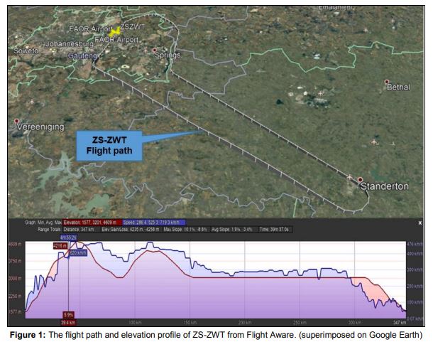 Pilots were forced to return to OR Tambo airport after a fault - which was first reported some two weeks earlier - caused the cabin's air not to be pressurised correctly.