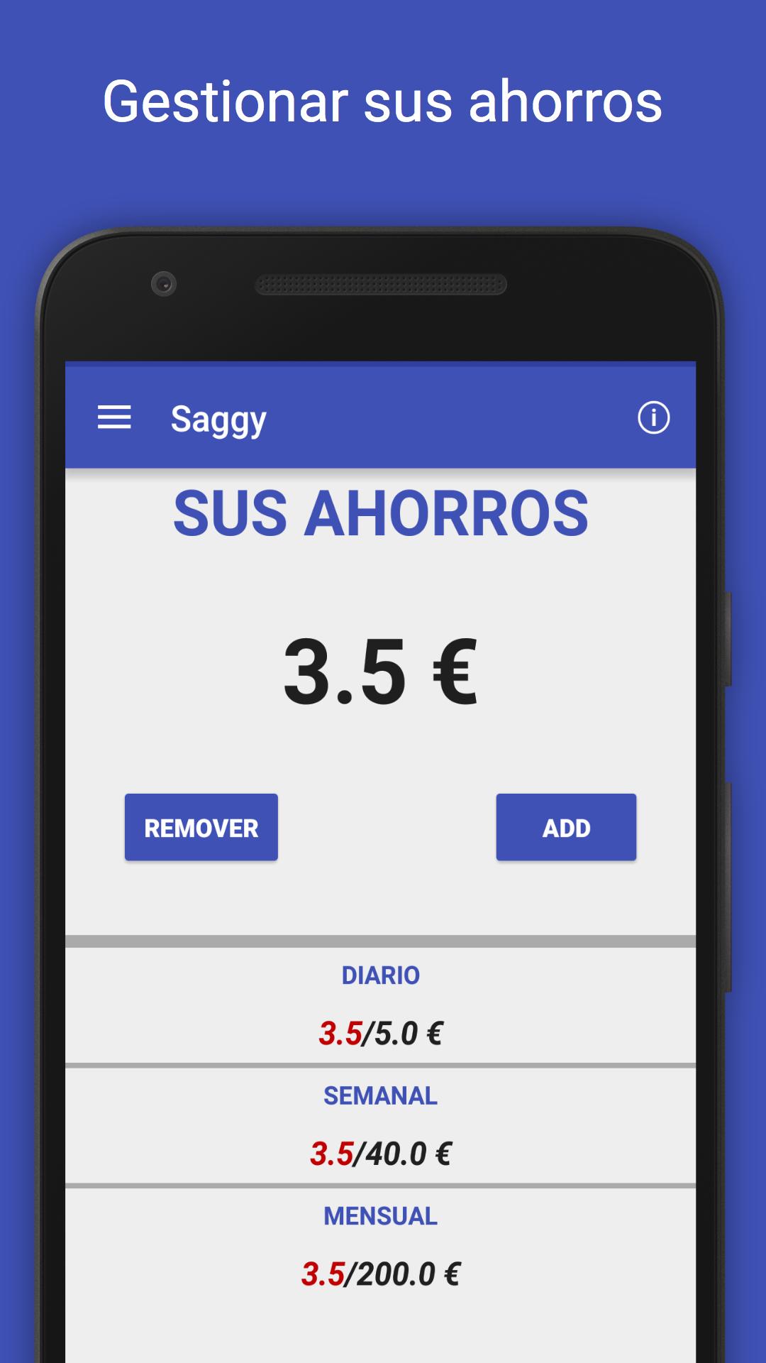 Android application Saggy - Piggy Bank screenshort