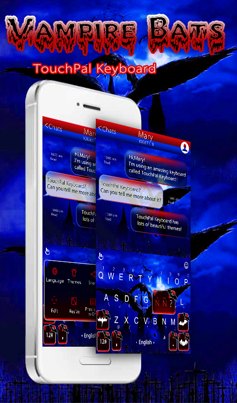 Android application Vampire Bats Keyboard Theme screenshort