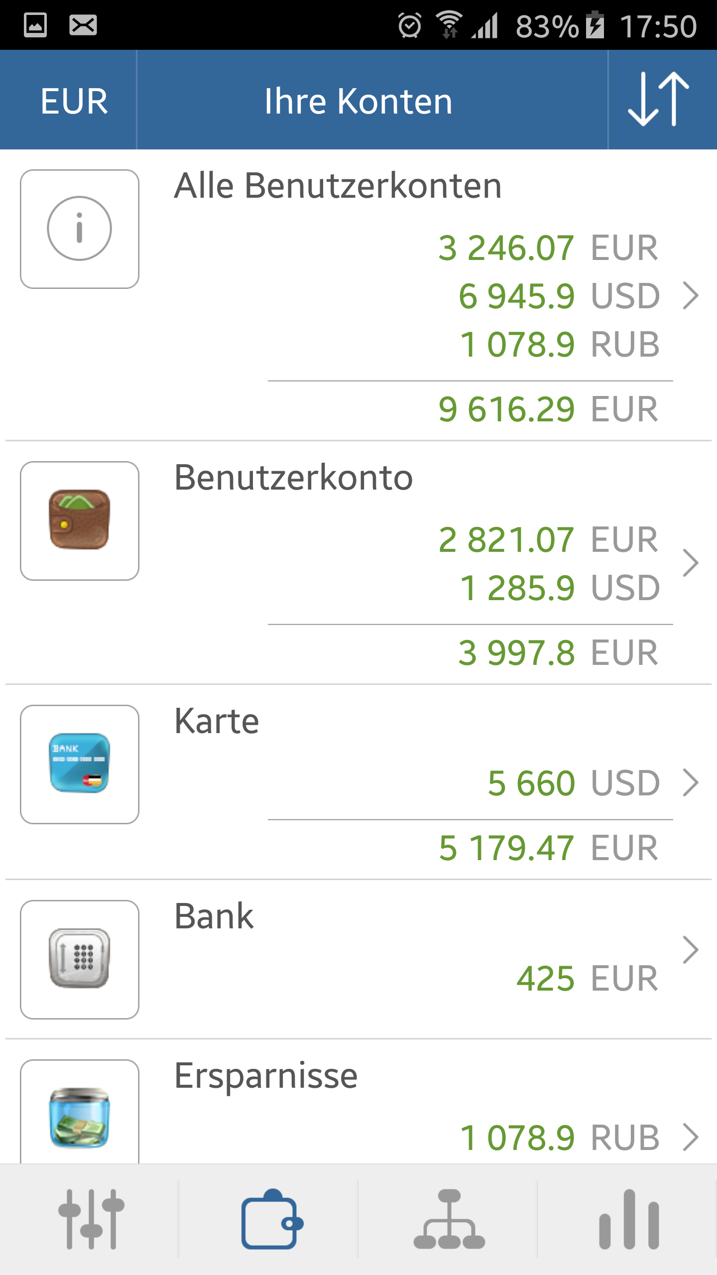 Android application My Wallets screenshort