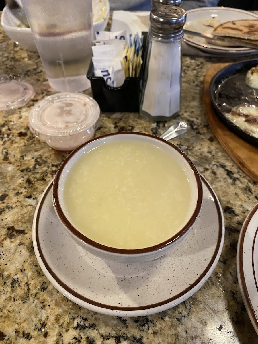 Lemon rice soup (avgolemono)