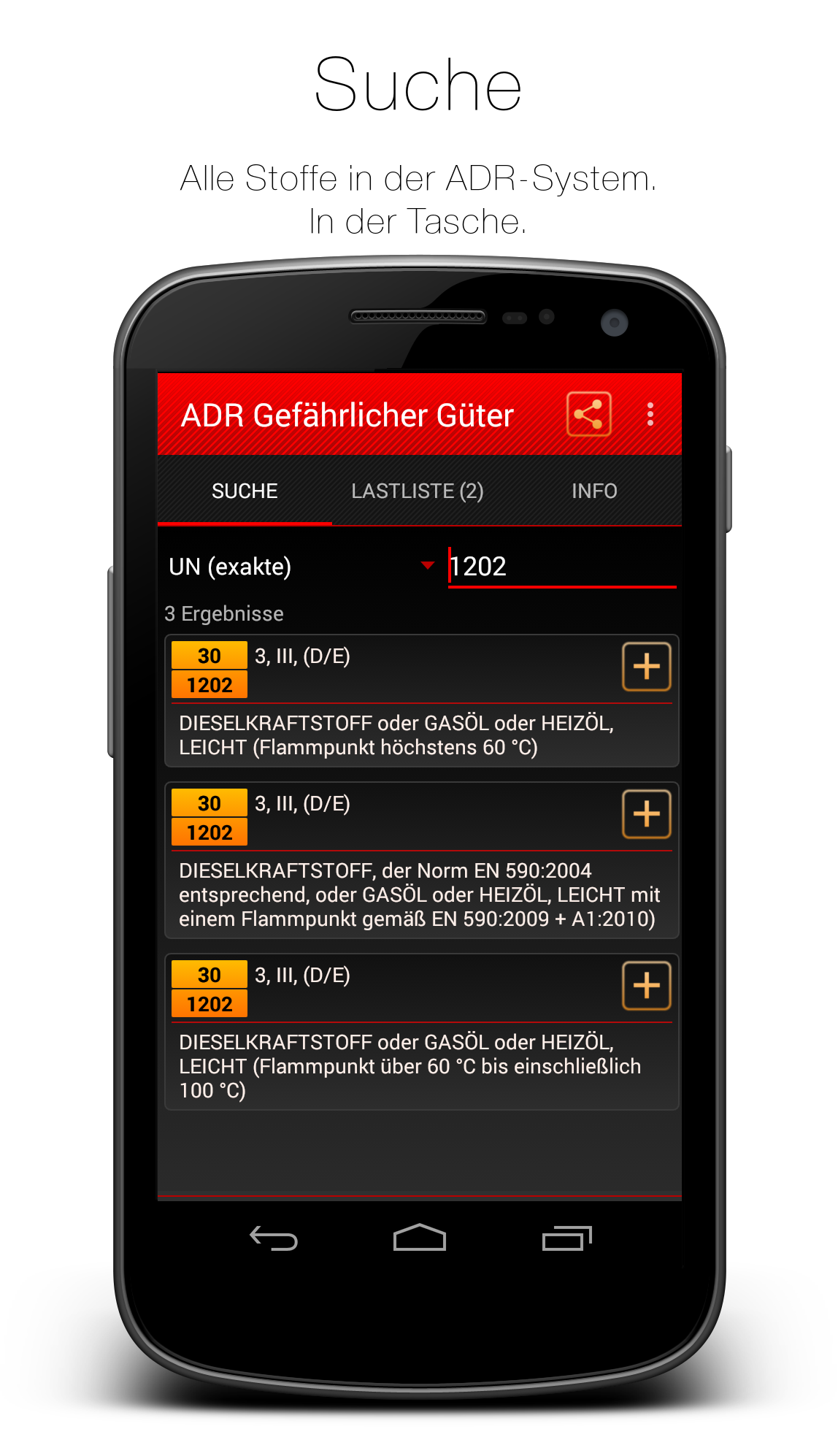 Android application ADR Dangerous Goods (ADR 2021) screenshort