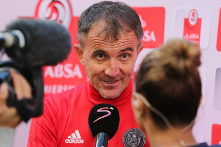 Milutin 'Micho' Sredojevic, Head Coach, of Orlando Pirates during the Absa Premiership match between Chippa United and Orlando Pirates at Nelson Mandela Bay Stadium on February 25, 2018 in Port Elizabeth.