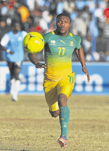 ON ATTACK: Tokelo Rantie is quick to run into space