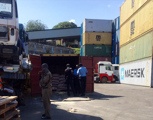 Police seized two containers with cocaine worth an estimated value of Sh360 million at the port of Mombasa on July 29, 2016 /ELKANA JACOB
