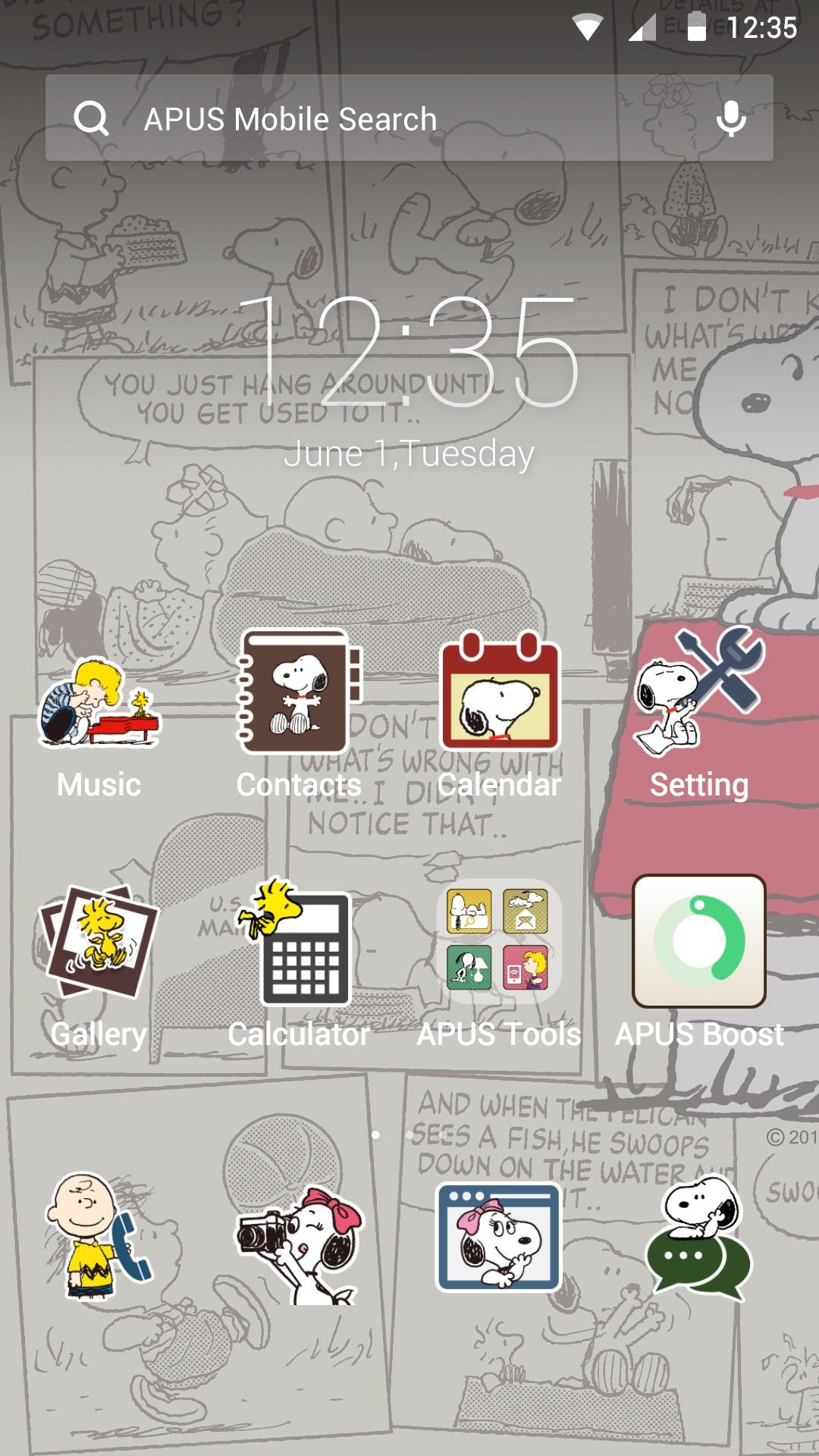 Android application Snoopy theme for APUS screenshort