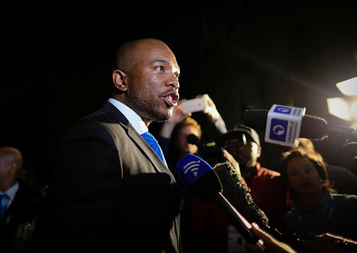 Mmusi Maimane, leader of the Democratic Alliance (DA) party, speaks after the motion of no confidence against South African president Jacob Zuma in parliament was defeated in Cape Town, South Africa, August 8, 2017. REUTERS/Sumaya Hisham