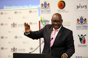 Gauteng Premier David Makhura during a media briefing in Johannesburg.