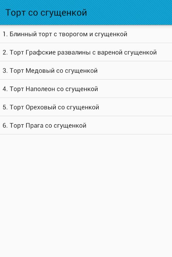 Торт со сгущенкой — приложение на Android