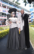 Nonhlanzeko Zulu and Sinethemba Moabi don designer Zandile Maphumulo's leopard print creations at the Durban July.