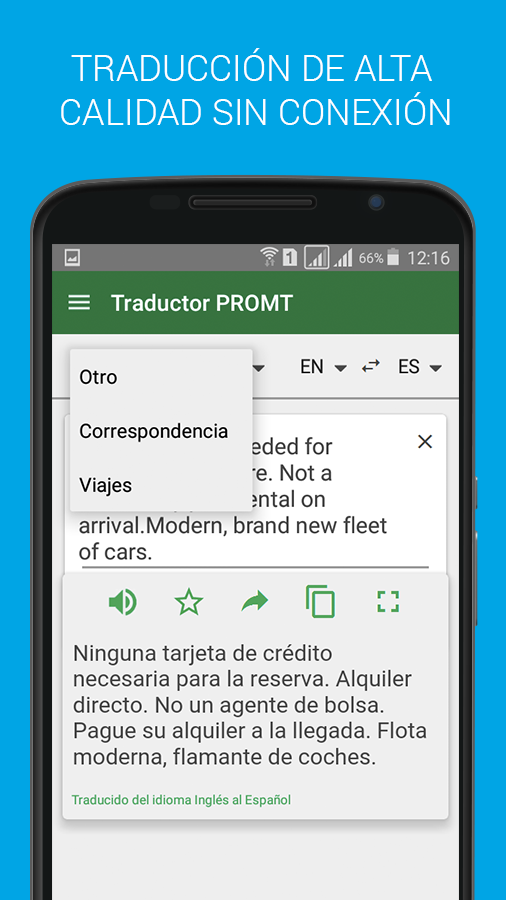 Android application PROMT Offline Translator screenshort