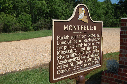 Parish seat from 1812-1832. Land office - a clearinghouse for public lands between the Mississippi and the Pearl Rivers 1812-1837. Montpelier Academy 1833-1840. Early post office St. Helena...