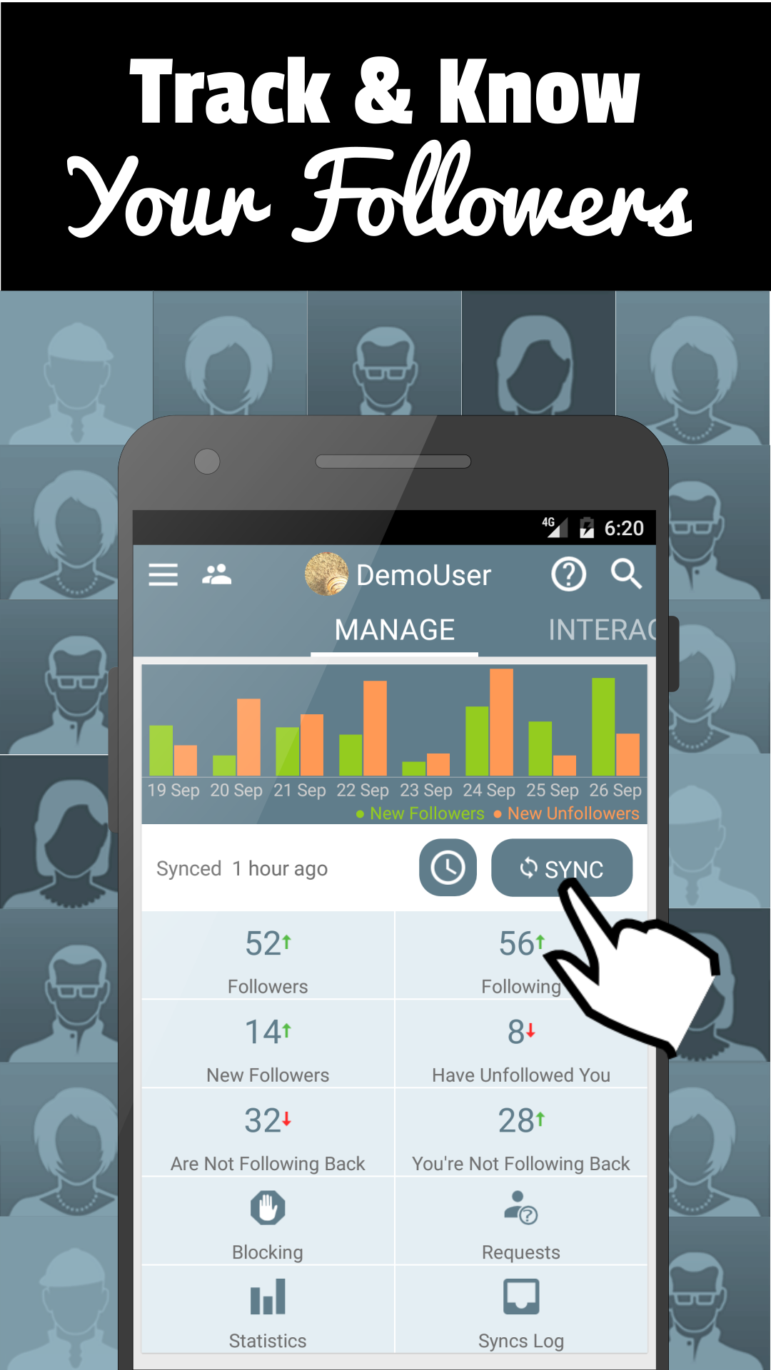 Android application TrackGram: Instagram Followers screenshort