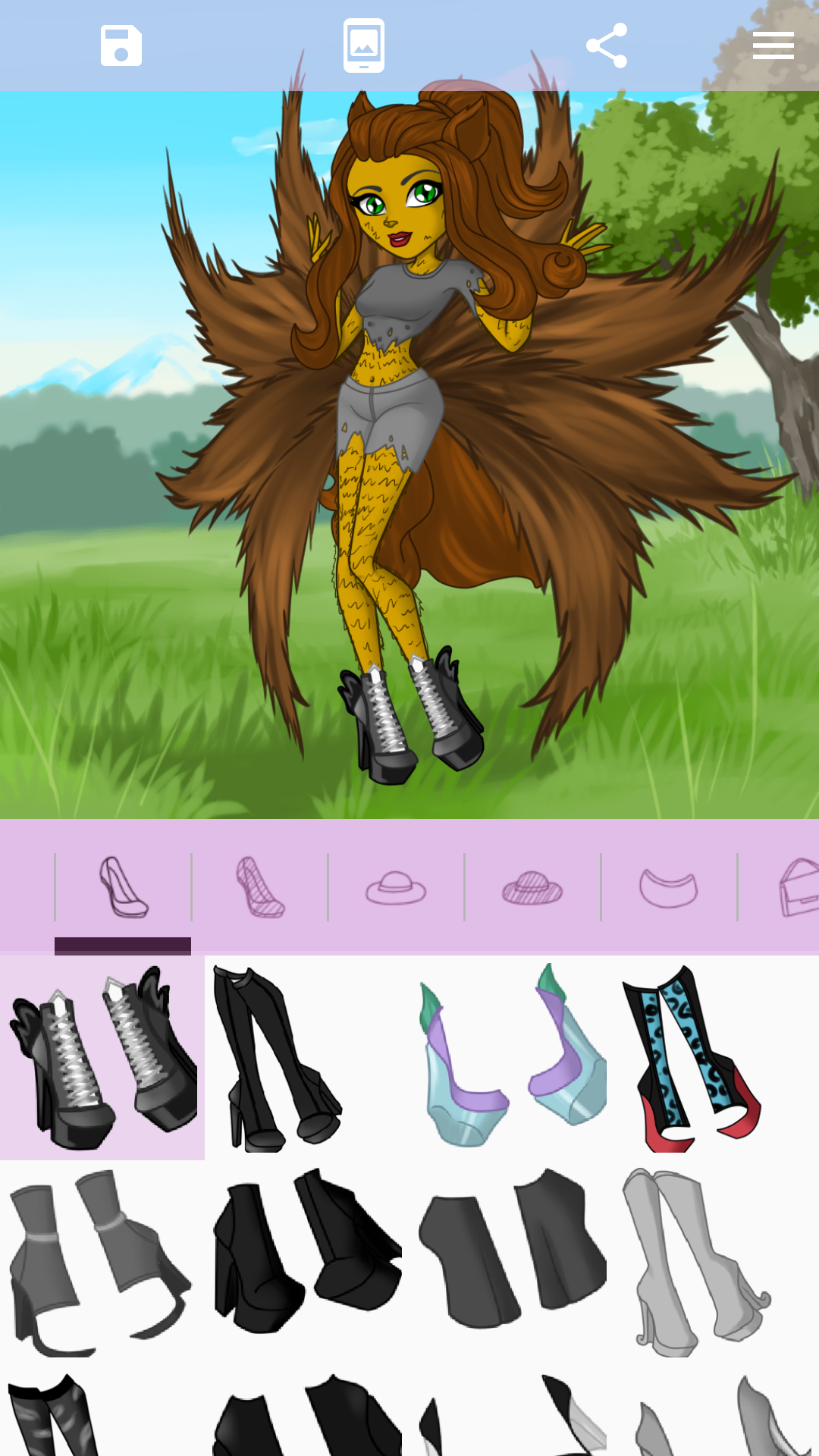 Android application Avatar Maker: Monster Girls screenshort