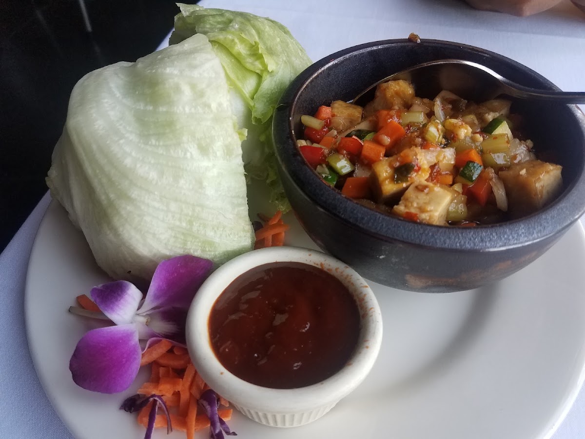 Tofu lettuce wrap appetizer