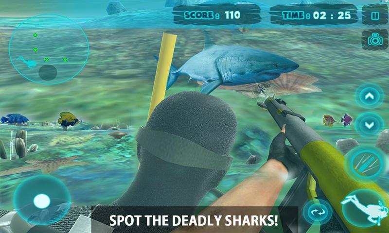 Android application Shark Attack Spear Fishing 3D screenshort