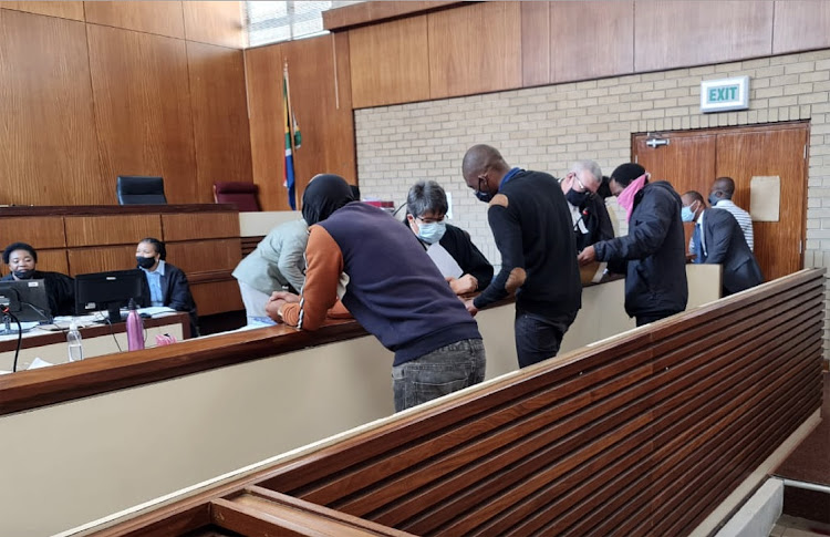 Thokozani Msibi,Knowledge Mhlanga and Brilliant Mkhize who are appearing at the Middleburg magistrates court for the murder of Gabisile Shabane and Her cousin Nkohona Shabane from Middleburg. PIC: SUPPLIED