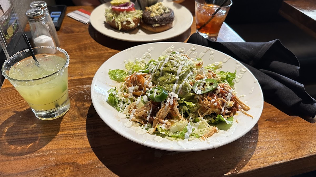 Improvised - nachos with lettuce instead of chips due to shared fryer