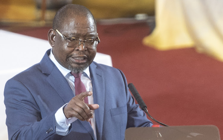 Finance minister Enoch Godongwana during the 2024 National Budget Speech at the Cape Town City Hall, February 21 2024. Picture: BRENTON GEACH/GALLO IMAGES.