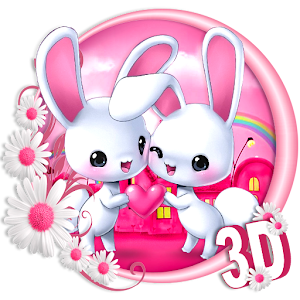 Download 3d Cute Pink Bunny Theme For PC Windows and Mac