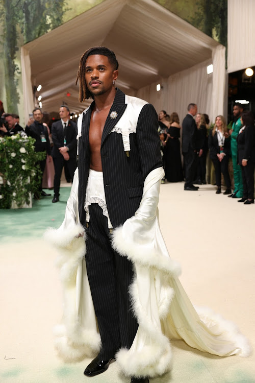 Jeremy Pope poses at the Met Gala in New York