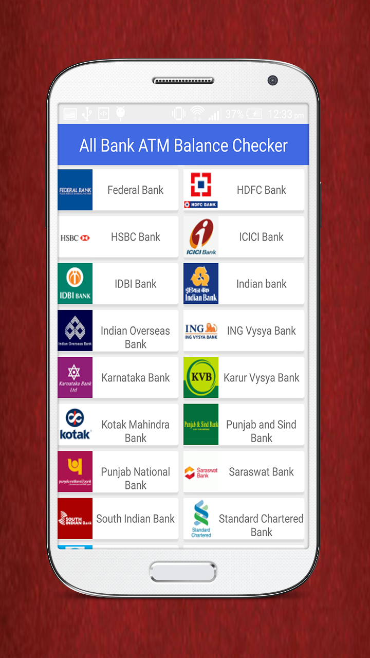 Android application All Bank ATM Balance Checker screenshort