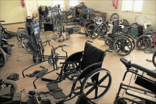 WHAT A WASTE: Damaged wheelchairs have been piling up at Chris Hani Baragwanath Academic Hospital since the workshop closed in May. PHOTO: VATHISWA RUSELO